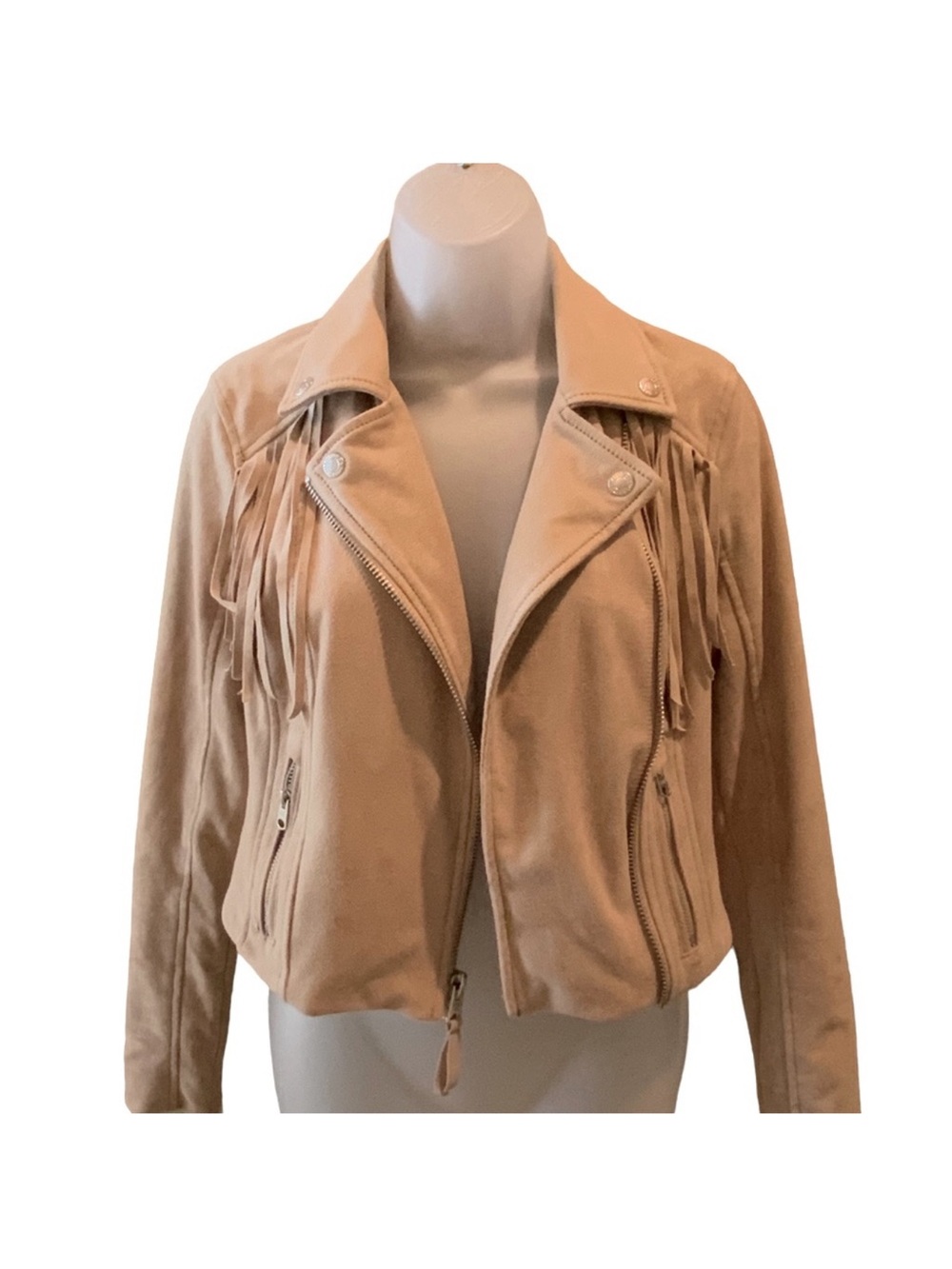 Abercrombie & Fitch Faux Suede Fringe Moto Jacket